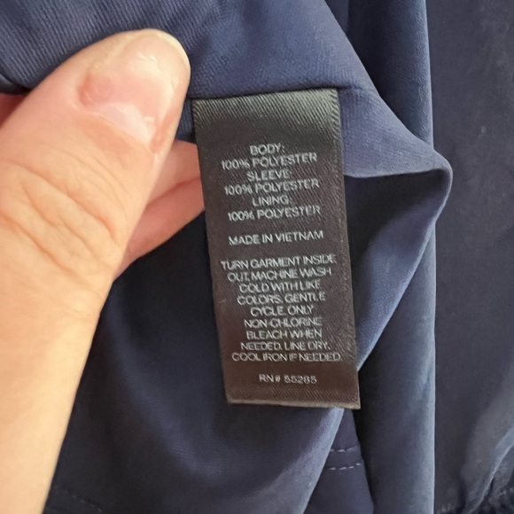 EXPRESS Long Sleeve Ruffled Chiffon Cobalt Blue Dress Sz 10 - Picture 6 of 7